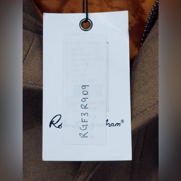 ROBERT GRAHAM Men’s Faux Suede Cargo Jacket with Quilted Orange Interior… - Picture 12 of 14